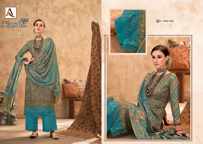 Alok Kusha Fancy Ethnic Wear Pashmina Digital Print With Embroidery Work Dress Collection 